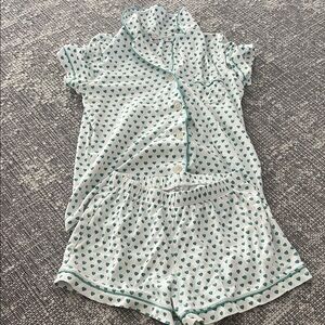 Roller Rabbit Teal Heart Print Set